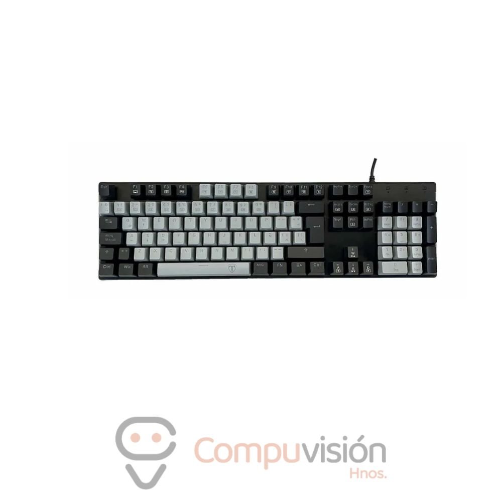 TECLADO GAMER T-DAGGER NAXOS GREY/BLACK SWITCH RED LED RAINBOW ESPAÑOL CABLE