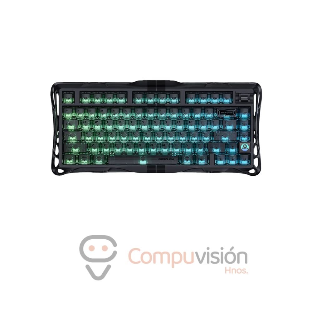 TECLADO GAMER GRAVASTAR MERCURY V75 75% STEALTH BLACK SWIT-MAGNETIC/MAGNETICO HALL EFFECT CABLE ENGLISH