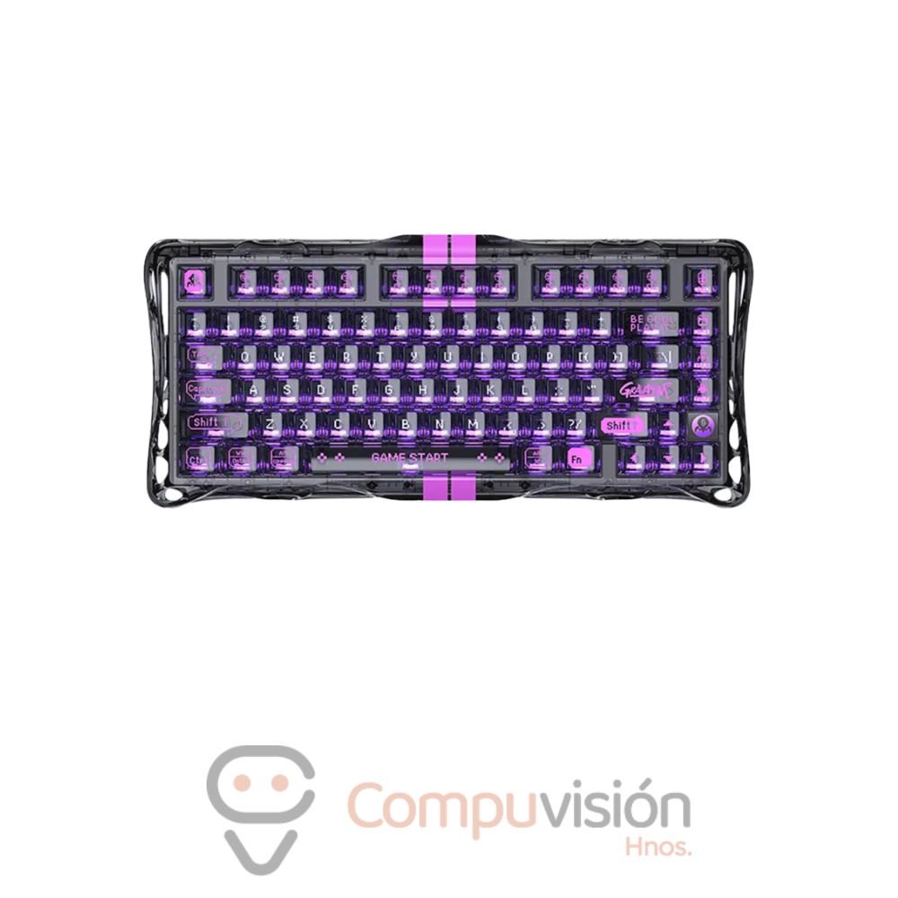 TECLADO GAMER GRAVASTAR MERCURY V75 HE CABLE USB LITE TRANSPARENT BLACK-HALL ENGLISH/INGLES