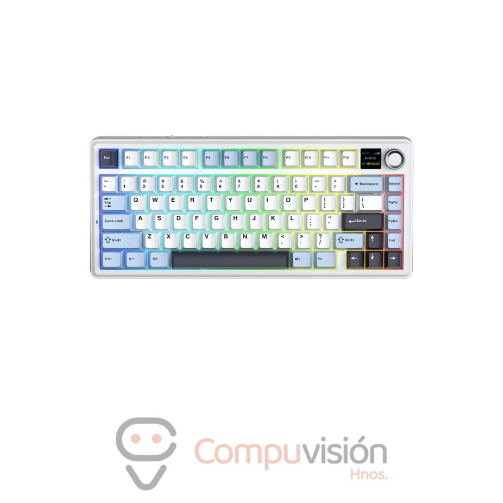 TECLADO GAMER AULA F75MAX 75% WIRELESS/INALAMBRICO BLUE+WHITE+DARK-REAPER SWITCH ENGLISH