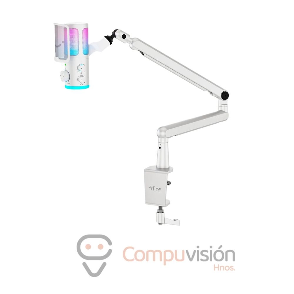MICROFONO FIFINE TAM6 WHITE CON SOPORTE DE BRAZO