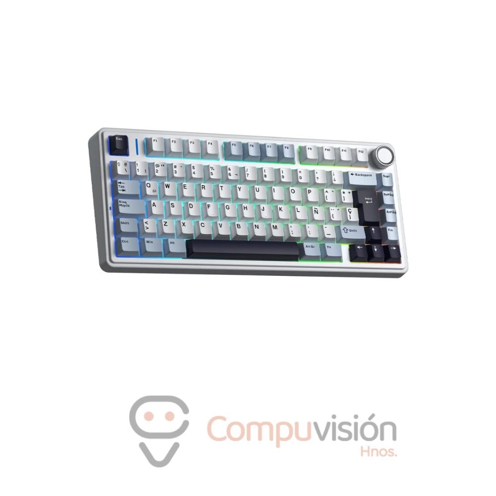 TECLADO GAMER AULA F75 75% RGB WIRELESS BLUE+ WHITE+PURPLE-REAPER SWITCH ESPAÑOL