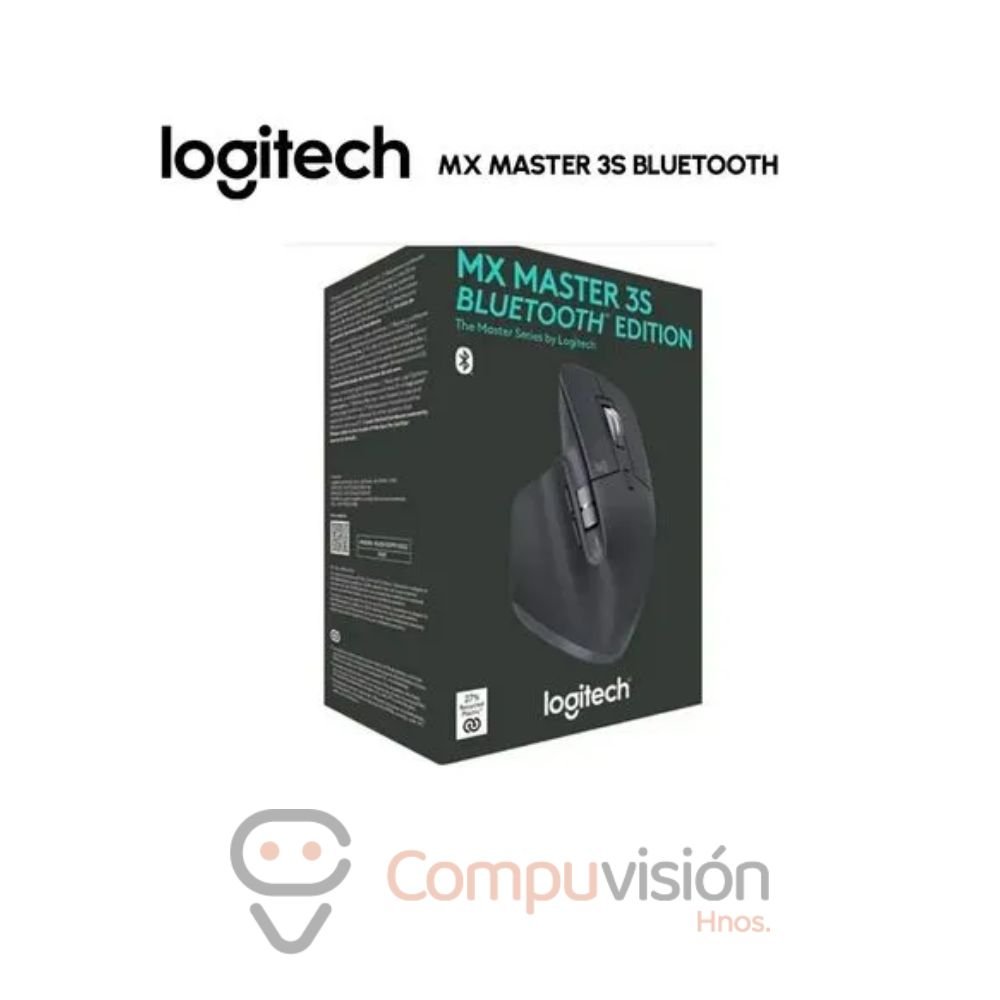 MOUSE LOGITECH MX MASTER 3S BLUETOOTH EDITION 8K DPI BLACK (910-007502)