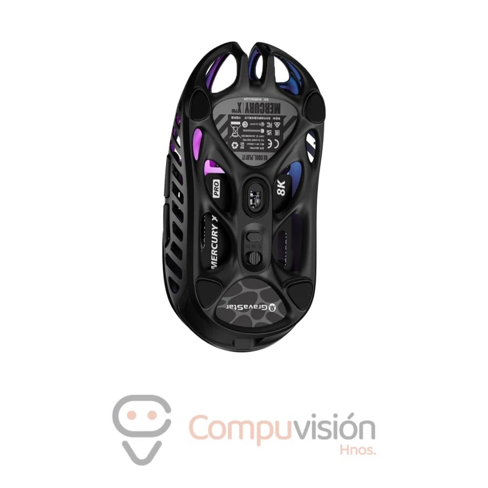 MOUSE GAMER GRAVASTAR MERCURY X PRO, WIRELESS  GALAXY BLACK, 8000 HZ 32000 DPI