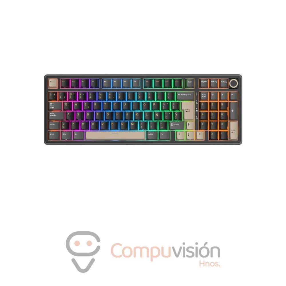 TECLADO GAMER ROYAL KLUDGE RK-R98PRO CABLE USB PHANTOM CREAMY SWITCH CABLEADO
