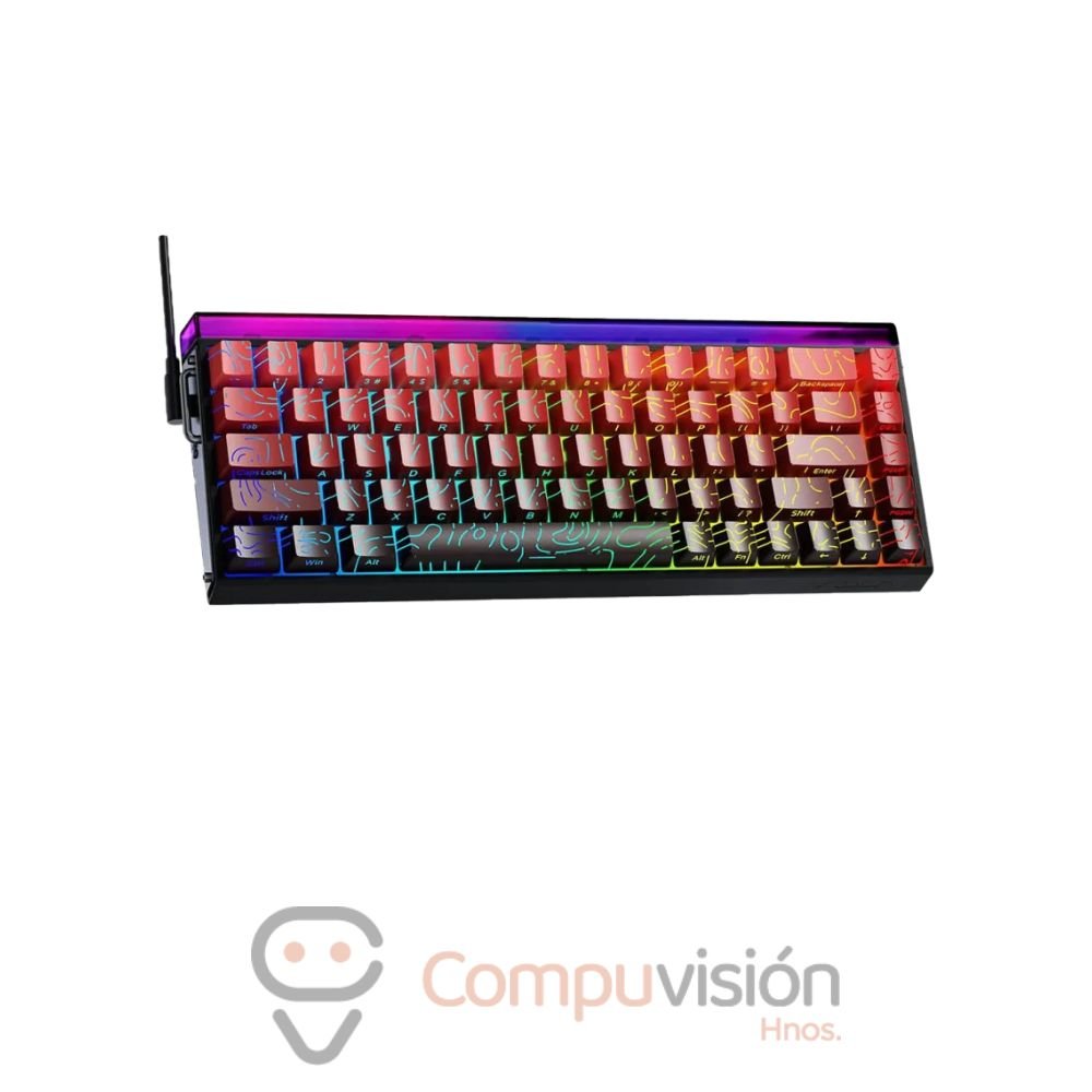 TECLADO GAMER AULA HERO68HE65% BLACK+RED GRADIENT DRAGON KING MAGNETIC SW