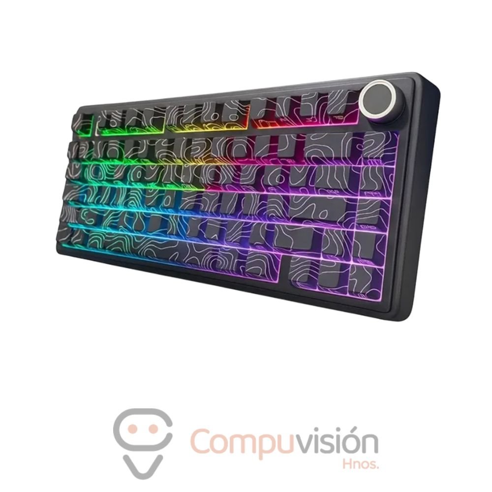 TECLADO GAMER AULA F75 75 % RGB WIRELESS BLACK CONTOUR -STAR VECTOR SWITCH