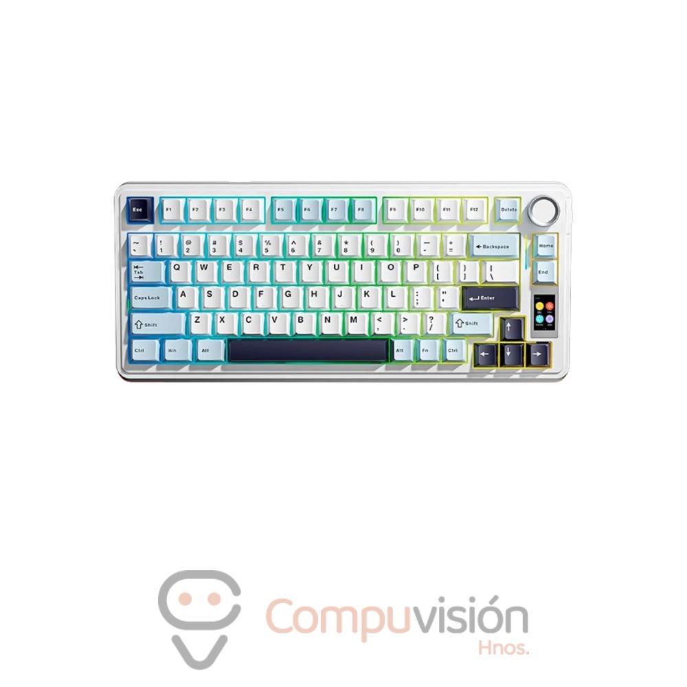 TECLADO GAMER AULA S75 PRO WIRELESS WHITE/BLACK/DARK PURPLE-SEIYA SWITCH ENGLISH