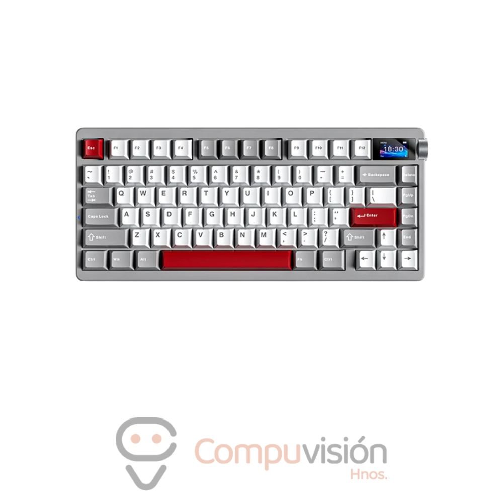 TECLADO GAMER AULA NOVA75 75% WIRELESS GREY/WHITE/RED-CARAMEL LATTE SWITCH ENGLISH