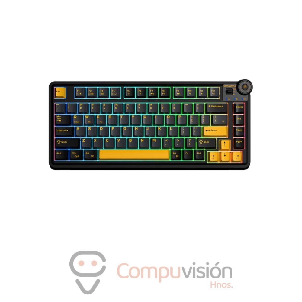 TECLADO GAMER AULA AU75 RGB 75% BLACK/YELLOW-MECHANICAL SWITCH