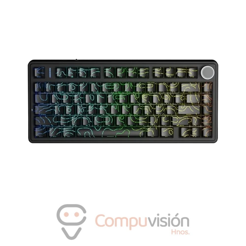 TECLADO GAMER AULA F75 75 % RGB WIRELESS BLACK CONTOUR -STAR VECTOR SWITCH