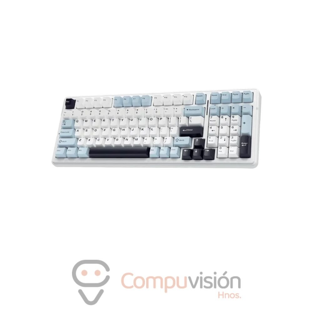 TECLADO GAMER AULA F99 CABLE USB BLUE/WHITE/DARK PURPLE- GRAY WOOD V3 SWITCH ESPAÑOL