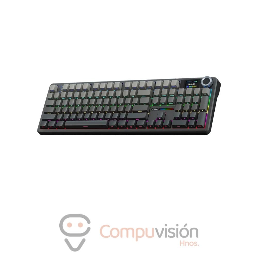 TECLADO GAMER AULA F108 PRO 100% WIRELESS  BLACK DEGRADED-FLOWER SWITCH ENGLISH