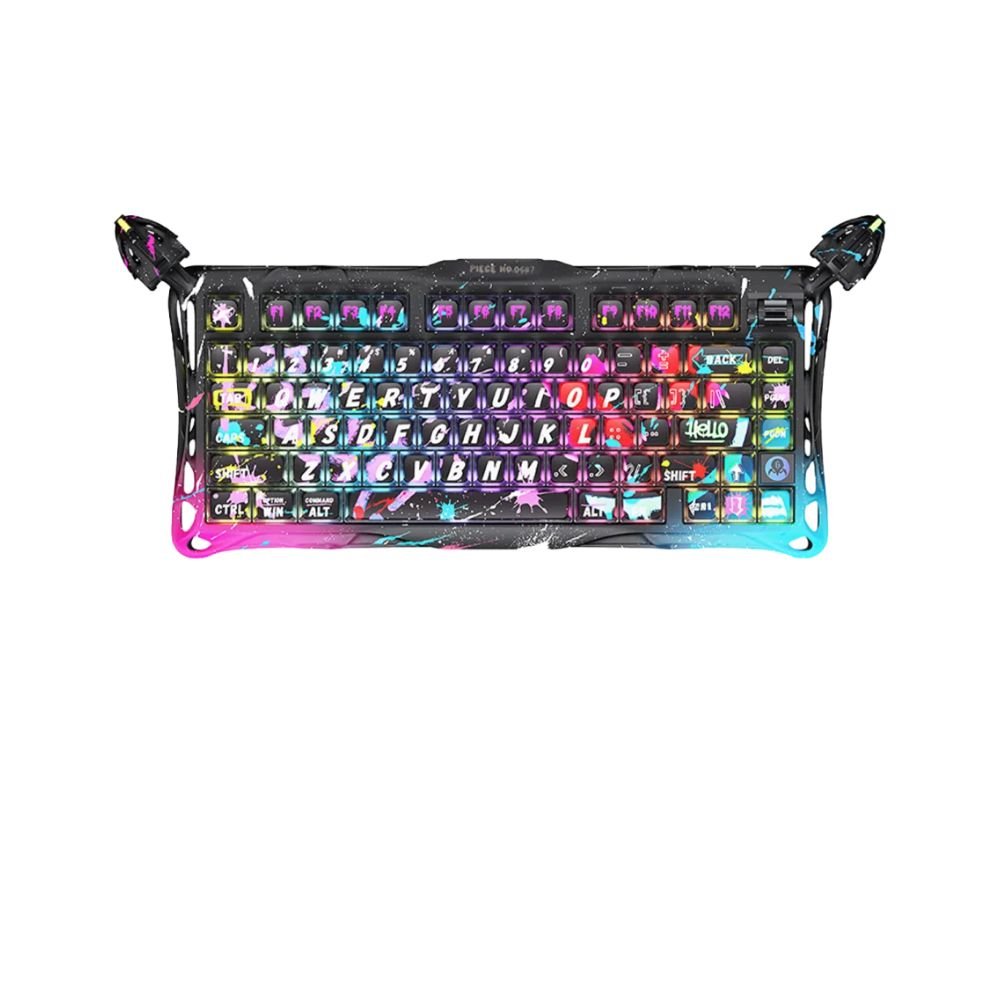 TECLADO GAMER GRAVASTAR MERCURY V75 PRO HE NEON GRAFFITI -UFO MAGNETIC CABLE ENGLISH