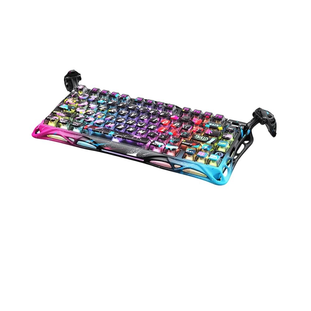 TECLADO GAMER GRAVASTAR MERCURY V75 PRO HE NEON GRAFFITI -UFO MAGNETIC CABLE ENGLISH