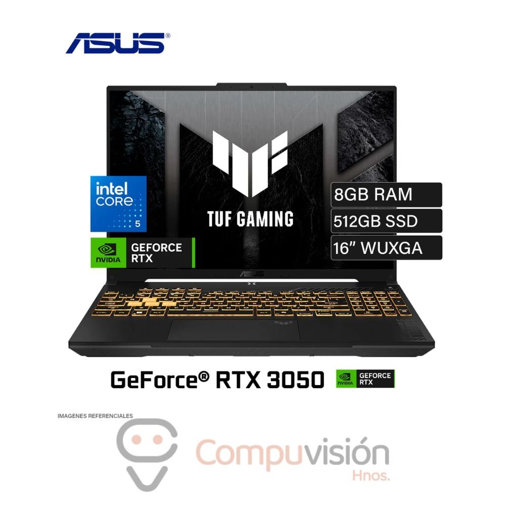 LAPTOP GAMER ASUS TUF FX607VJB-RL209 CORE 5-210H 8GB 512GB SSD GEFORCE RTX 3050 6GB 16 WUXGA 144HZ FREEDOS 90NR0MZ6-M00B80