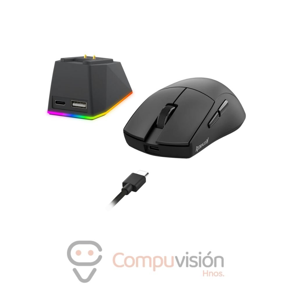 MOUSE GAMER REDRAGON K1NG M999 ULTRA BLACK CON BASE DE CARGA