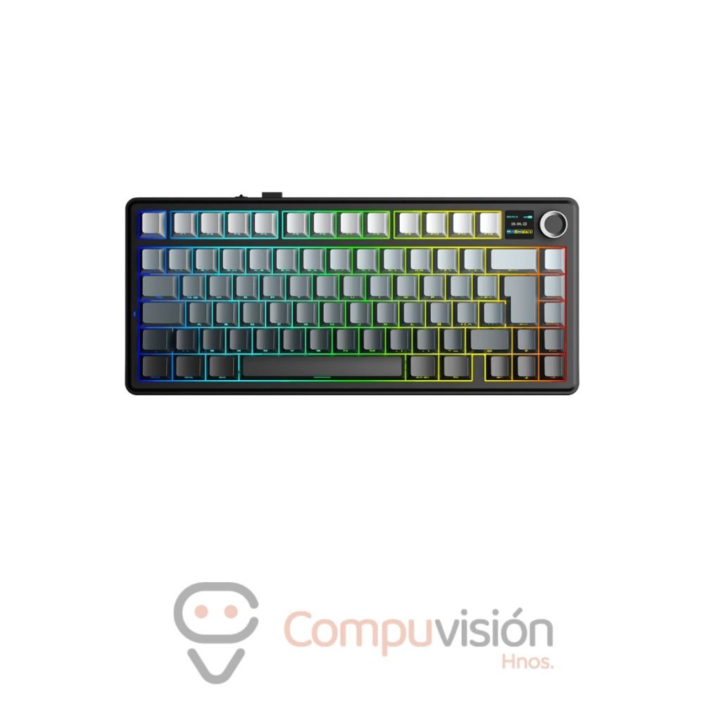 TECLADO GAMER AULA F75MAX WIRELESS/BT INALAMBRICO ESPAÑOL BLACK DEGRADED - REAPER SWITCH