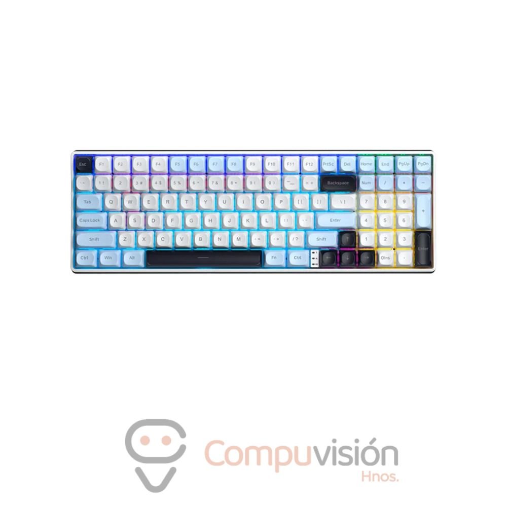 TECLADO GAMER AULA S100 PRO WIRELESS/BT INALAMBRICO LIGHT BLUE/WHITE/ PURPLE-BROWN S ENGLISH