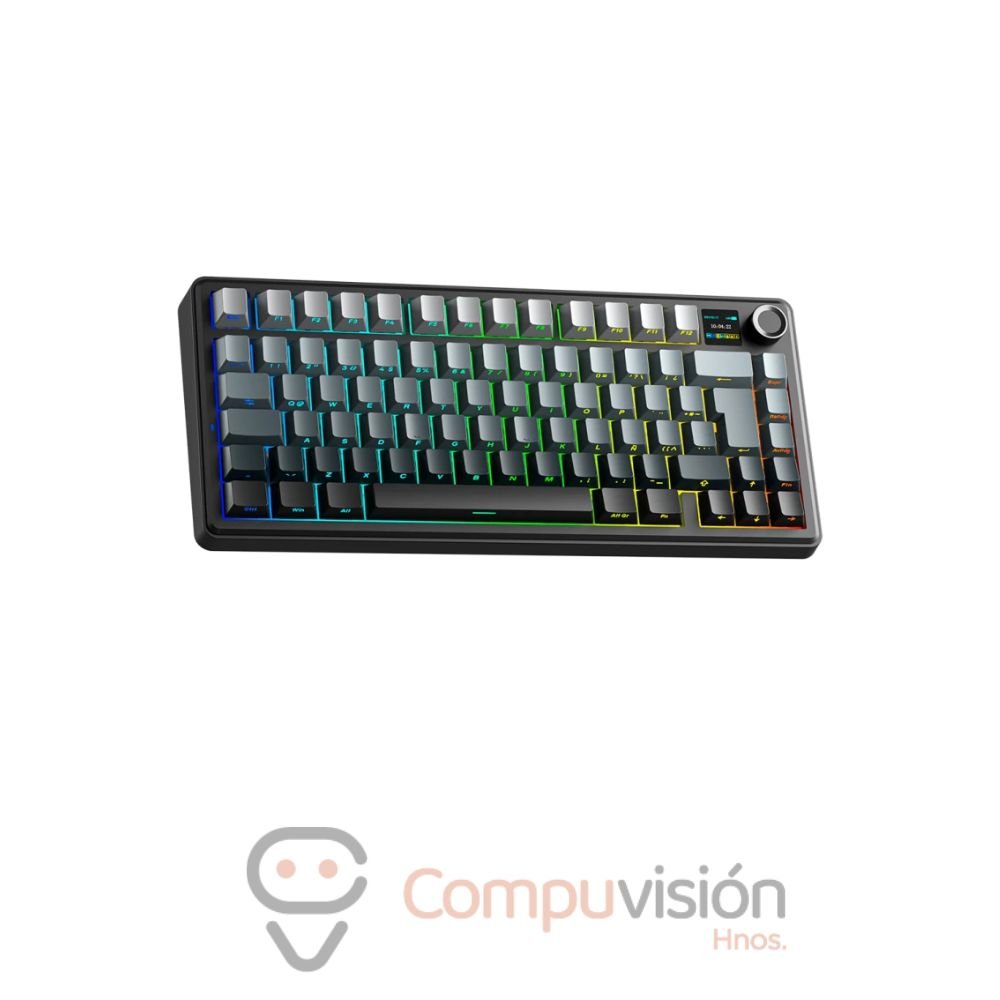 TECLADO GAMER AULA F75MAX WIRELESS/BT INALAMBRICO ESPAÑOL BLACK DEGRADED - REAPER SWITCH