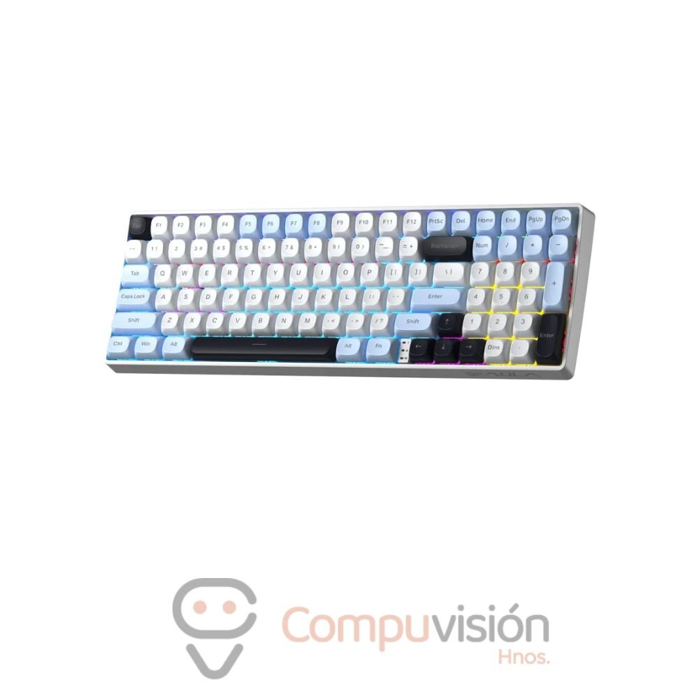 TECLADO GAMER AULA S100 PRO WIRELESS/BT INALAMBRICO LIGHT BLUE/WHITE/ PURPLE-BROWN S ENGLISH