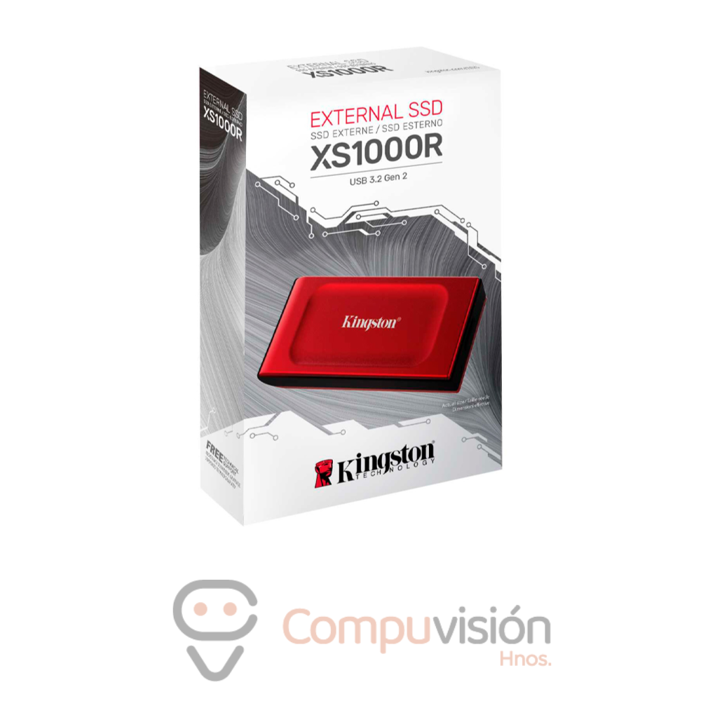 DISCO EXTERNO SOLIDO 2TB XS1000 RED 1050MB/S USB/C 3.2 GEN2X2 KINGSTON