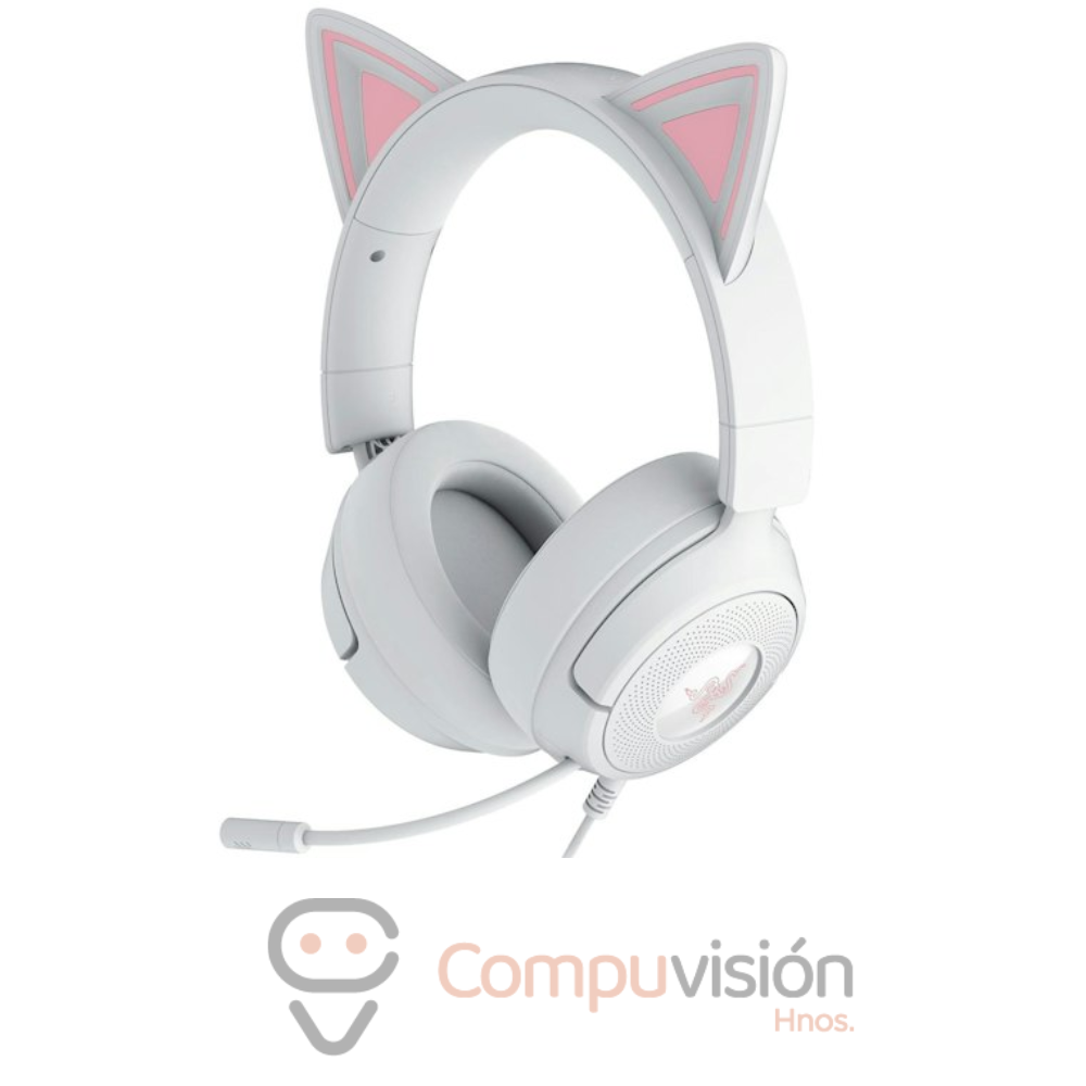 AUDIFONO GAMER RAZER KRAKEN KITTY V3 X WHITE 3.5MM PC - MAC - PS5 - SMARTPHONE