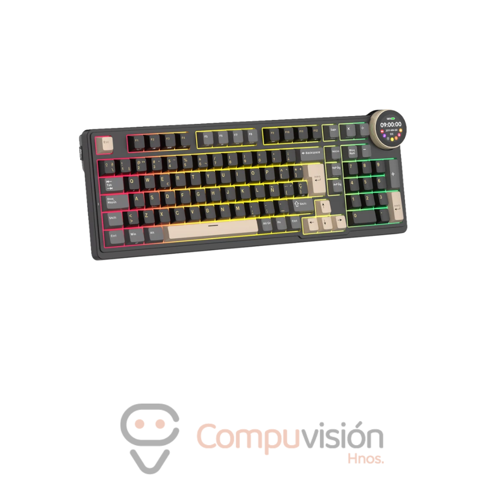 TECLADO GAMER ROYAL KLUDGE RK-N99 WIRELESS PHANTOM-CREAM SWITCH ESPAÑOL