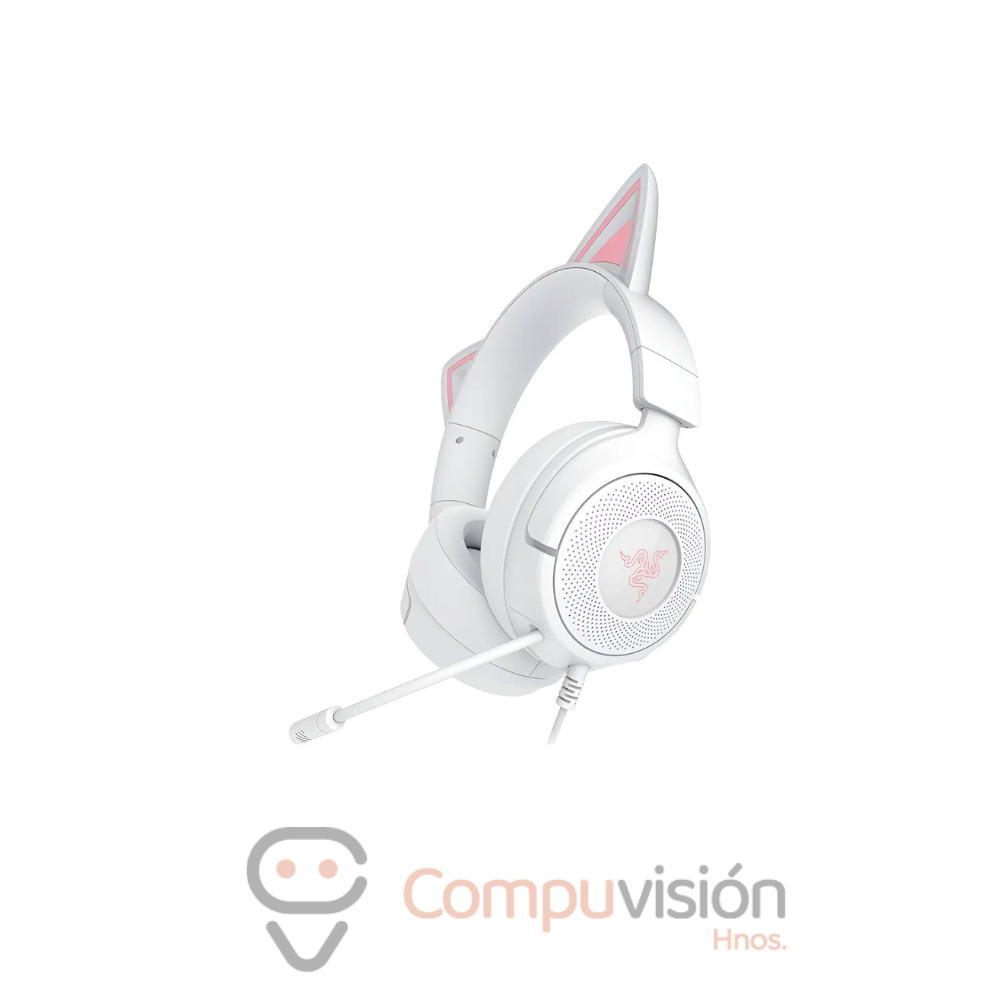AUDIFONO GAMER RAZER KRAKEN KITTY V3 X WHITE 3.5MM PC - MAC - PS5 - SMARTPHONE